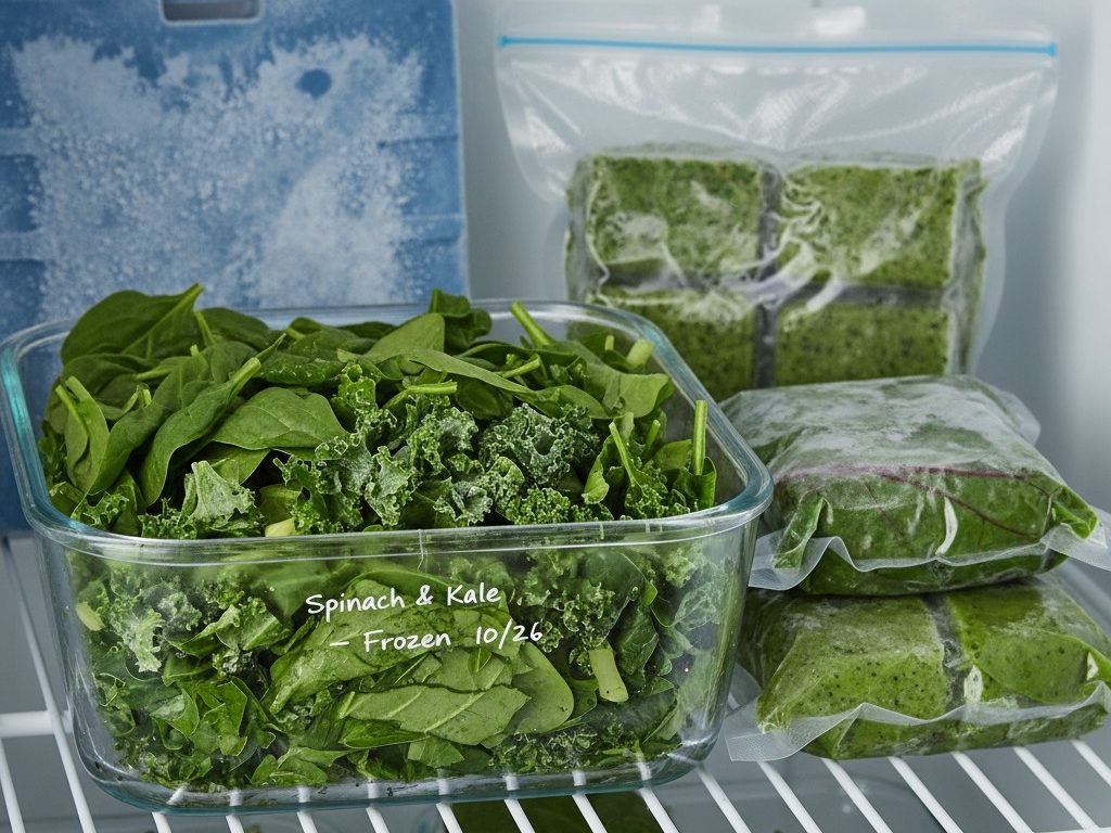 葉物野菜の冷凍保存